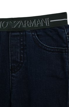 Детские джинсы EMPORIO ARMANI синего цвета, арт. 6LHJ07/4D3QZ | Фото 3 (Детали: На резинке; Случай: Повседневный; Материал сплава: Проставлено; Нос: Не проставлено; Материал внешний: Хлопок)
