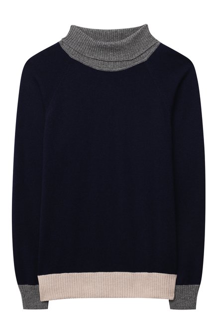 Детский кашемировый свитер BRUNELLO CUCINELLI синего цвета по це не 79950 руб., арт. B22M10503C | Фото 1