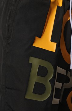 Мужские плавки-шорты ICEBERG черного цвета, арт. ICE3MBM08 | Фото 4 (Материал внешний: Синтетический материал; Принт: С принтом; Мужское Кросс-КТ: плавки-шорты)
