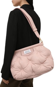 Женская сумка glam slam MAISON MARGIELA светло-розового цвета, арт. S61WG0034/PR818 | Фото 5 (Сумки-технические: Сумки через плечо; Материал: Натуральная кожа; Ремень/цепочка: На ремешке; Размер: large)