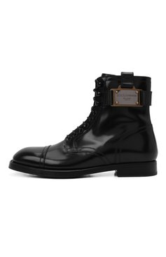 Мужские кожаные ботинки michelangelo DOLCE & GABBANA черного цвета, арт. A60359/A1203 | Фото 3 (Мужское Кросс-КТ: Ботинки-обувь; Материал внутренний: Натуральная кожа; Материал сплава: Проставлено; Материал утеплителя: Без утеплителя; Подошва: Плоская; Драгоценные камни: Проставлено; Длина стельки: 24,5, 25,3, 26,1, 26,5, 26,9, 27,3, 27,7, 28,1, 28,5, 29,3, 30,1)