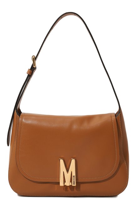 Женская сумка MOSCHINO светло-коричневого цвета, арт. A7465/8008 | Фото 1 (Материал: Натуральная кожа; Сумки-технические: Сумки top-handle)