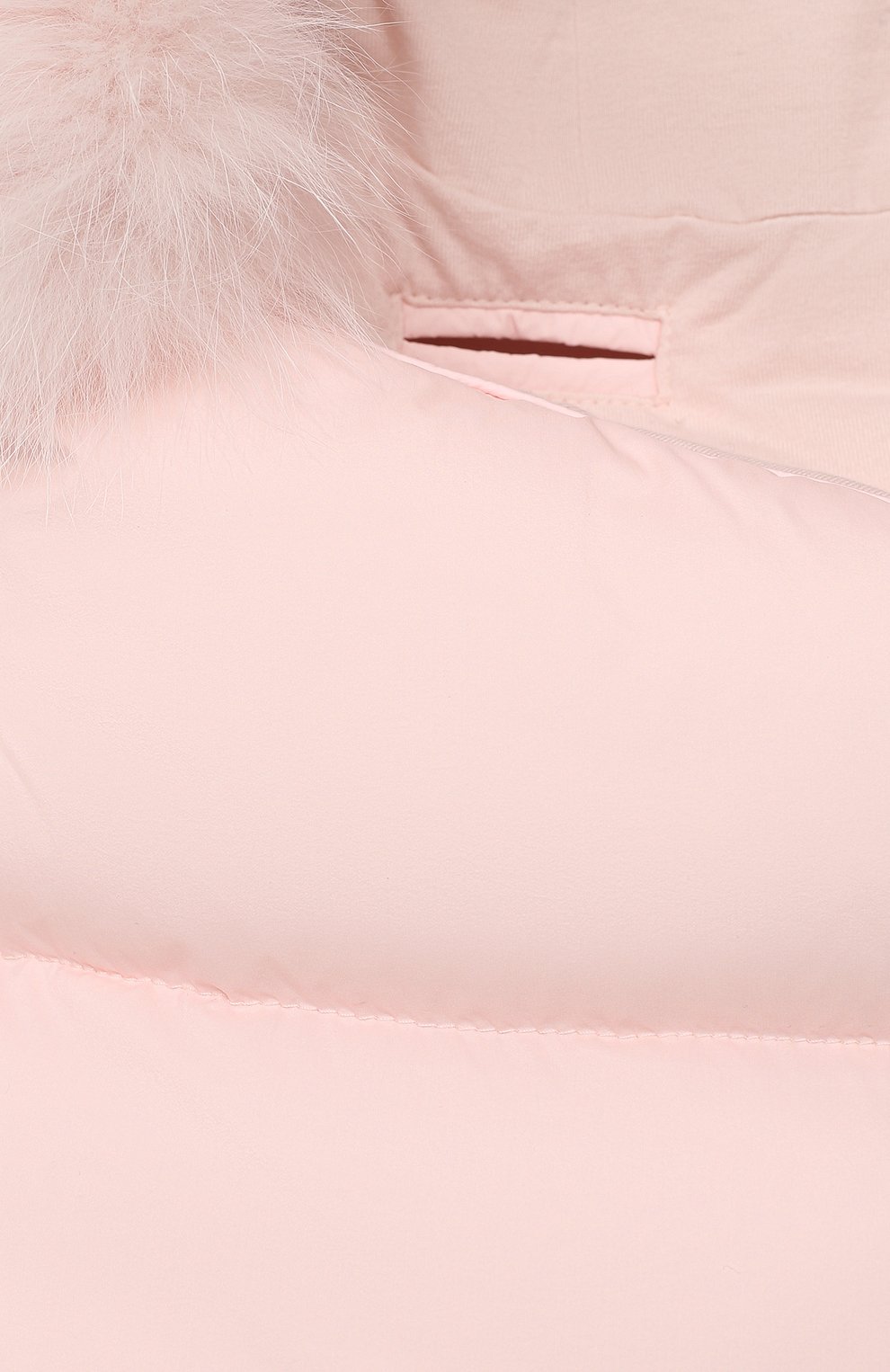 Детский пуховый конверт MONCLER светло-розового цвета, арт. F2-951-1G509-02-53333 | Фото 3 (Ростовка одежда: 3 мес | 62 см, 6 мес | 68 см)