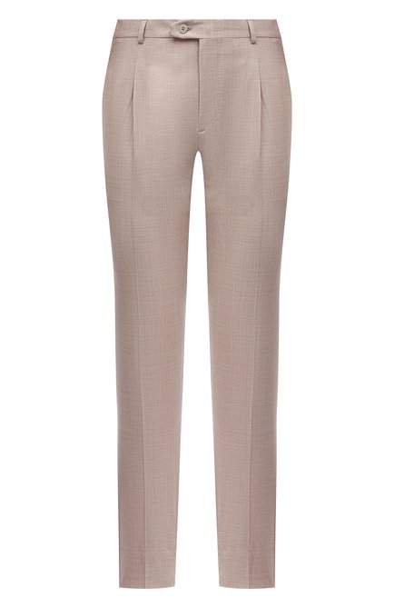 Мужские брюки из шерсти и шелка BRIONI светло-бежевого цвета по цене 96450 руб., арт. RPAL0M/P1A1E/SABA | Фото 1