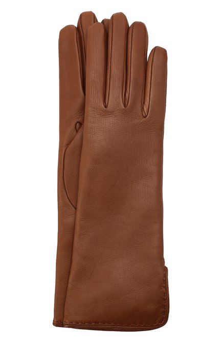Женские кожаные перчатки LORO PIANA коричневого цвета, арт. FAL2778 | Фото 1 (Региональные ограничения белый список (Axapta Mercury): RU; Материал: Натуральная кожа)