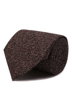 Мужской шелковый галстук CANALI коричневого цвета, арт. 70/HJ03247 | Фото 1 (Принт: С принтом; Материал: Текстиль, Шелк)