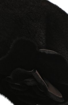 Женский берет из меха норки FURLAND черного цвета, арт. 0096100110129300170 | Фото 3 (Материал: Натуральный мех)