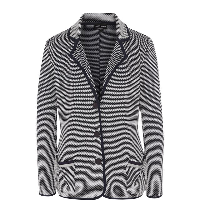 Приталенный вязаный жакет с контрастной отделкой Giorgio Armani 3ZAGA3/AM62Z