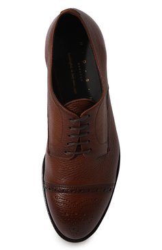 Мужские кожаные дерби H`D`S`N BARACCO коричневого цвета, арт. 71201.C.4* | Фото 6 (Мужское Кросс-КТ: Броги-обувь; Материал внутренний: Натуральная кожа; Стили: Классический)
