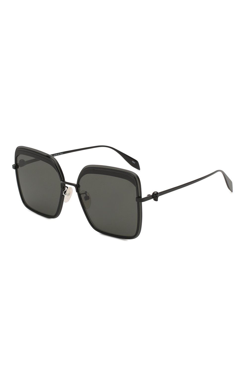 Женские солнцезащитные очки ALEXANDER MCQUEEN черного цвета, арт. AM0222SK-001 | Фото 1 (Тип очков: С/з; Очки форма: Квадратные; Оптика Гендер: оптика-женское)