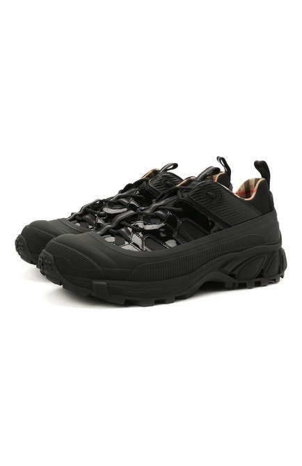 Мужские комбинированные кроссовки BURBERRY черного цвета по цене 89950 руб., арт. 8035440 | Фото 1