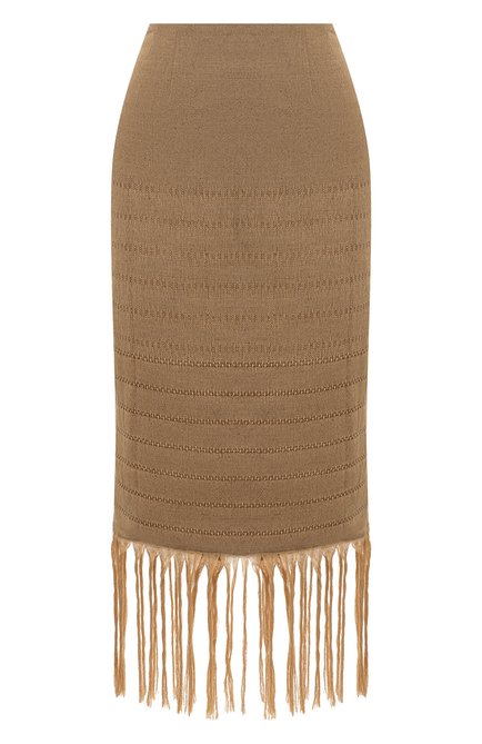 Женская юбка изо льна и хлопка GIUSEPPE DI MORABITO бежевого цвета по цене 47650 руб., арт. SS22070SK-160 | Фото 1