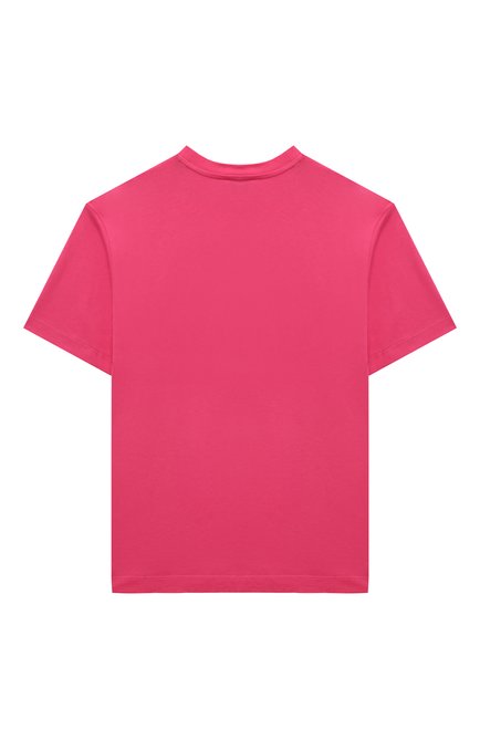 Детская хлопковая футболка MSGM KIDS фуксия цвета, арт. S4MSJUTH012 | Фото 2 (Рукава: Короткие; Материал сплава: Проставлено; Драгоценные камни: Проставлено; Материал внешний: Хлопок)