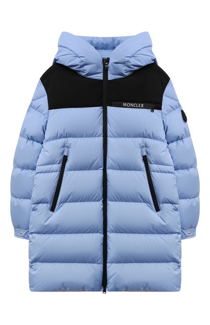 Детское пуховое пальто nuray MONCLER голубого цвета по цене 77950 руб., арт. G2-954-1C538-20-68352/4-6A | Фото 1