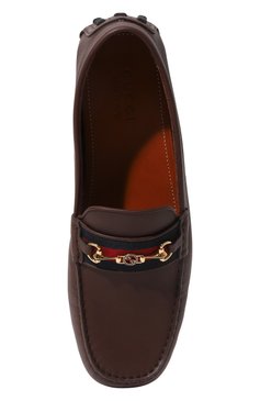 Мужские кожаные мокасины ayrton GUCCI коричневого цвета, арт. 624698 1XH10 | Фото 6 (Стили: Кэжуэл)