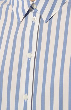 Женская хлопковая рубашка ACADEMIA голубого цвета, арт. GI0RGIA/70D12 | Фото 5 (Рукава: Длинные; Принт: Полоска, С принтом; Женское Кросс-КТ: Рубашка-одежда; Длина (для топов): Удлиненные; Материал сплава: Проставлено; Нос: Не проставлено; Материал внешний: Хлопок; Драгоценные камни: Проставлено; Стили: Кэжуэл)