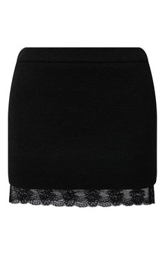 Женская шерстяная юбка SAINT LAURENT черного цвета, арт. 672223/Y3C82 | Фото 1 (Материал внешний: Шерсть; Стили: Гламурный; Длина Ж (юбки, платья, шорты): Мини; Женское Кросс-КТ: Юбка-одежда; Материал сплава: Проставлено; Драгоценные камни: Проставлено; Материал подклада: Шелк)