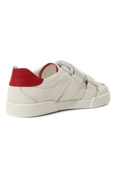 Детские кожаные кеды DOLCE & GABBANA белого цвета, арт. D11212/AI701/37-39 | Фото 3 (Материал внутренний: Натуральная кожа; Материал сплава: Проставлено; Нос: Не проставлено)