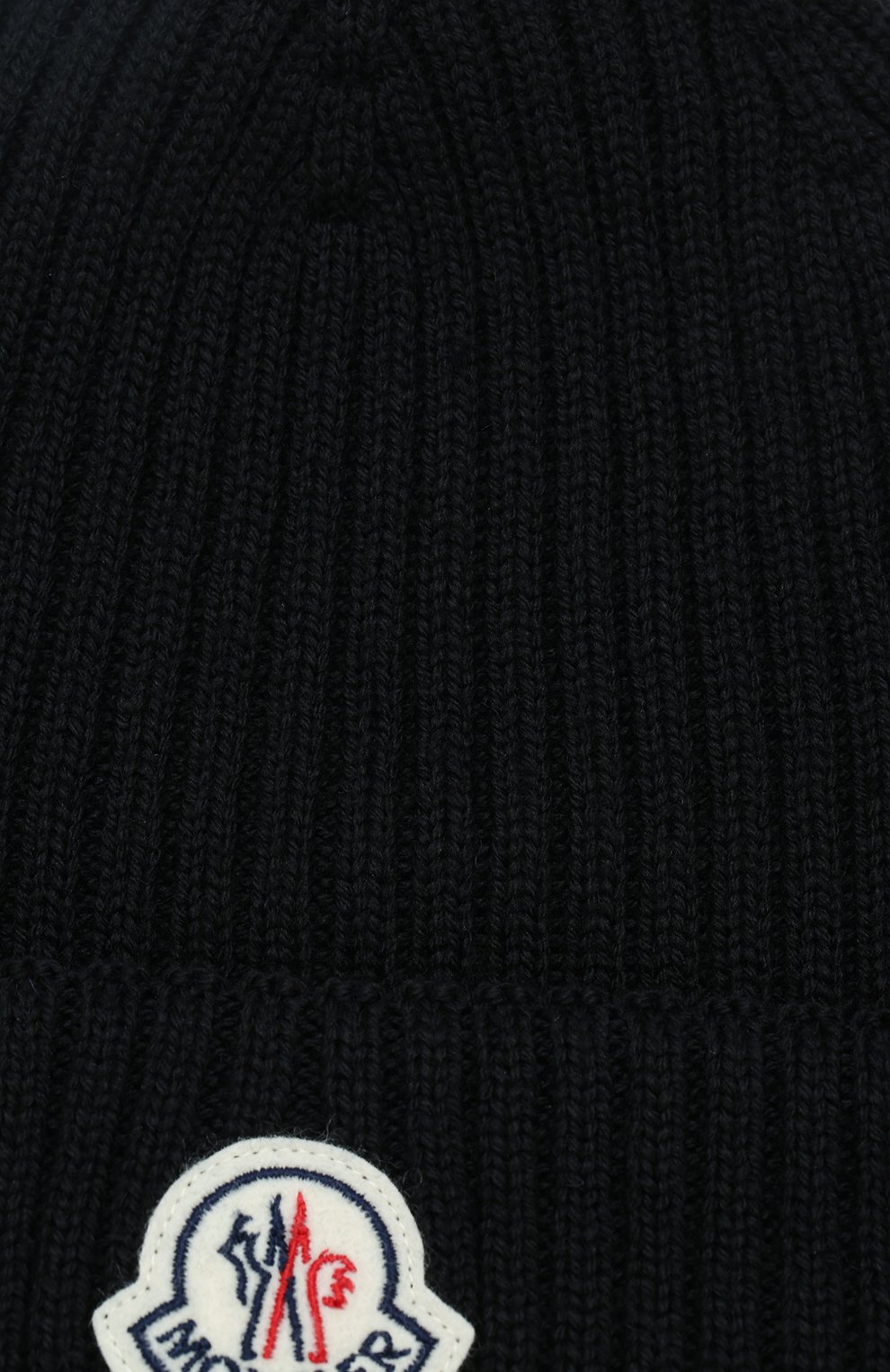 Мужская шерстяная шапка с логотипом бренда MONCLER черного цвета, арт. D2-091-00299-00-02309 | Фото 3 (Материал: Текстиль, Шерсть; Кросс-КТ: Трикотаж; Статус проверки: Проверено, Проверена категория)