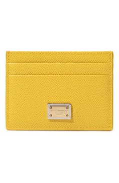 Женский кожаный футляр для кредитных карт DOLCE & GABBANA желтого цвета, арт. BI0330/A1001 | Фото 1 (Материал: Натуральная кожа; Материал сплава: Проставлено; Нос: Не проставлено)