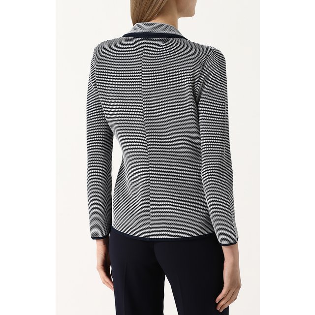 Приталенный вязаный жакет с контрастной отделкой Giorgio Armani  3ZAGA3/AM62Z Фото 4