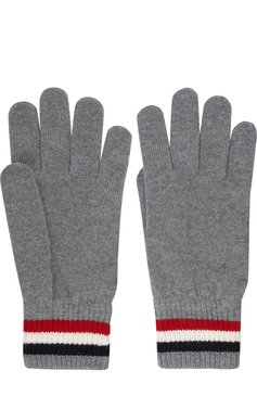 Мужские шерстяные перчатки MONCLER темно-серого цвета, арт. D2-091-00549-00-02292 | Фото 2 (Материал: Текстиль, Шерсть; Кросс-КТ: Трикотаж; Статус проверки: Проверена категория)