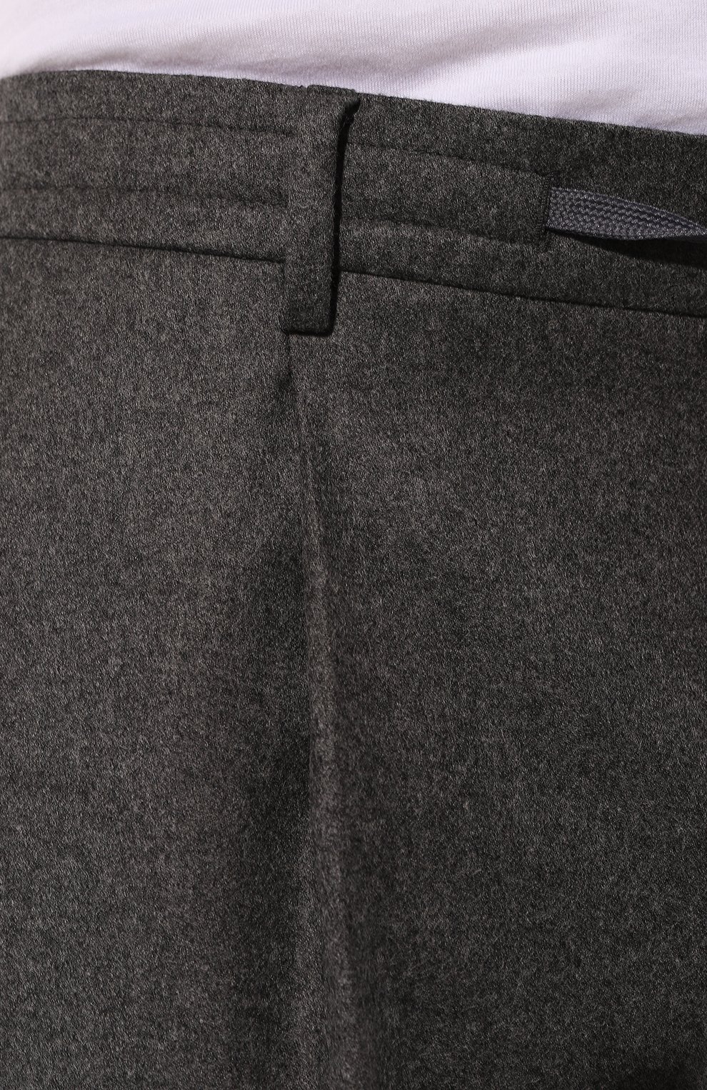 Мужские шерстяные брюки ANDREA CAMPAGNA серого цвета, арт. 23U416-ZEL | Фото 5 (Материал внешний: Шерсть; Длина (брюки, джинсы): Стандартные; Случай: Повсе дневный; Материал сплава: Проставлено; Драгоценные камни: Проставлено; Материал подклада: Купро; Стили: Кэжуэл)