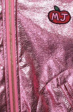 Детская куртка MARC JACOBS (THE) розового цвета, арт. W16111 | Фото 3 (Рукава: Длинные; Материал внешний: Синтетический материал; Кросс-КТ: Демисезон; Материал подклада: Хлопок; Статус проверки: Проверена категория; Ростовка одежда: 3 года | 98 см)