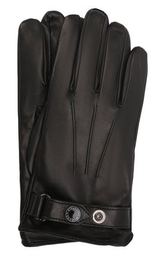 Мужские кожаные перчатки ALEXANDER MCQUEEN черного цвета, арт. 624969/4C52Q | Фото 1 (Материал: Натуральная кожа; Мужское Кросс-КТ: Кожа и замша)