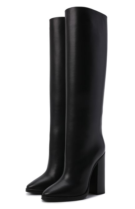 Женские кожаные сапоги cleveland SAINT LAURENT черного цвета по цене 168500 руб., арт. 673861/2W700 | Фото 1