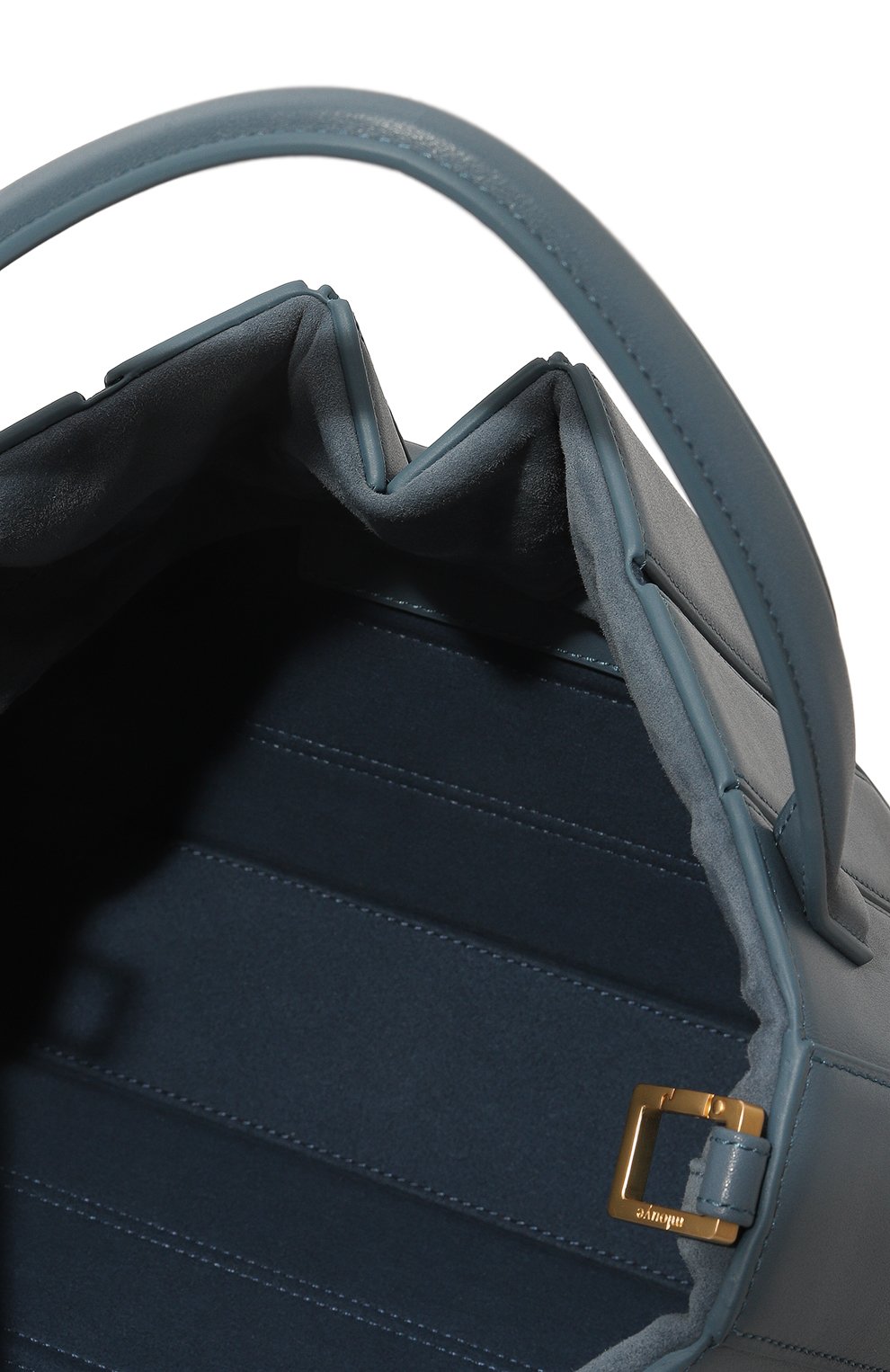 Женская сумка sera MLOUYE голубого цвета, арт. 10-016 | Фото 5 (Сумки-технические: Сумки top-handle; Размер: medium; Материал: Натуральная кожа; Ремень/цепочка: На ремешке)