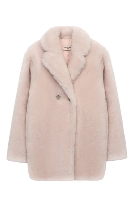 Детское шерстяное пальто YVES SALOMON ENFANT розового цвета по цене 51700 руб., арт. 21WEM606XXLATI/4-6 | Фото 1