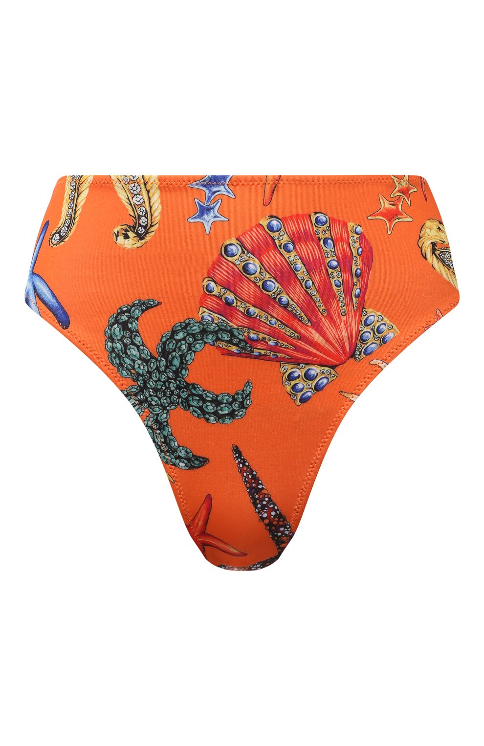 Женский плавки-бикини VERSACE оранжевого цвета, арт. ABD07040/1F01224 | Фото 1 (Женское Кросс-КТ: Раздельные купальники; Материал внешний: Синтетический материал)