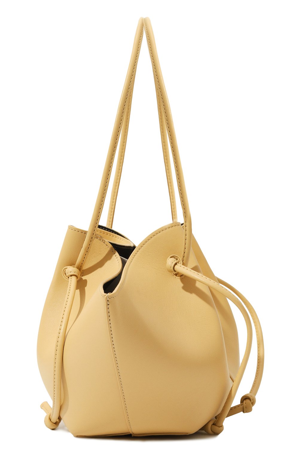 Женская сумка mochi YUZEFI желтого цвета, арт. YUZSS23-HB-M0-L001 | Фото 4 (Сумки-технические: Сумки top-handle; Материал: Натуральная кожа; Материал сплава: Проставлено; Драгоценные камни: Проставлено; Размер: small)