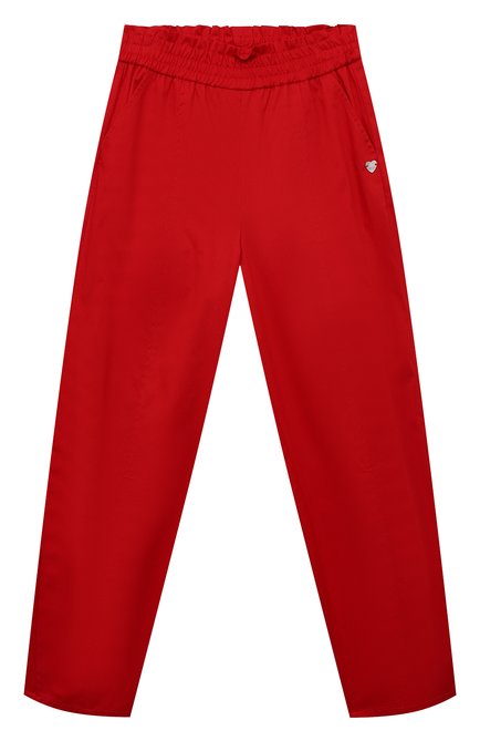 Детские хлопковые брюки MONNALISA красного цвета по цене 15800 руб., арт. 17A400 | Фото 1