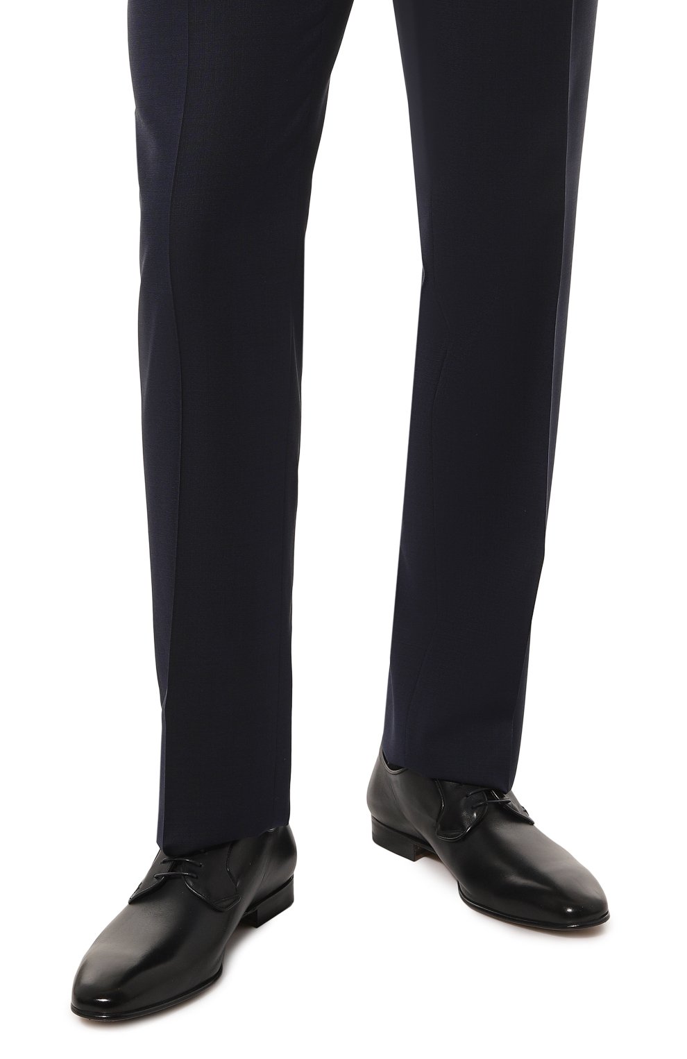 Мужские кожаные дерби MORESCHI темно-синего цвета, арт. MC35MD0WAB.015532C | Фото 3 (Материал внутренний: Натуральная кожа; Материал сплава: Проставлено; Нос: Не проставлено; Стили: Классический)