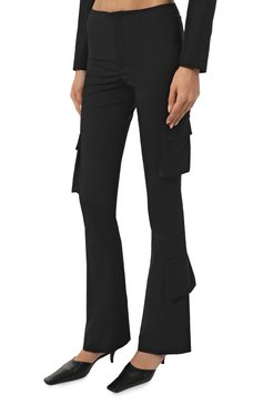 Женские брюки PHILOSOPHY DI LORENZO SERAFINI черного цвета, арт. A0313/5724 | Фото 3 (Длина (брюки, джинсы): Удлиненные; Силуэт Ж (брюки и джинсы): Широкие, Расклешенные; Женское Кросс-КТ: Брюки-одежда; Материал внешний: Синтет ический материал; Материал сплава: Проставлено; Драгоценные камни: Проставлено; Стили: Кэжуэл)