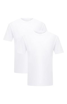 Мужская комплек т из двух футболок NEIL BARRETT белого цвета, арт. PBJT170 U536C | Фото 1 (Принт: Без принта; Рукава: Короткие; Длина (для топов): Стандартные; Материал внешний: Хлопок; Стили: Кэжуэл)