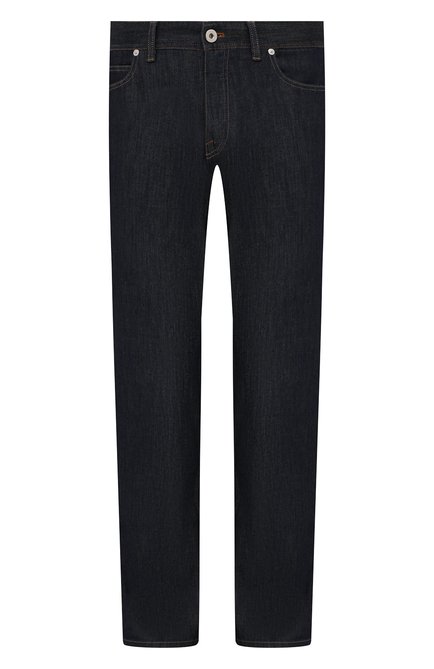 Мужские джинсы с отделкой из кожи каймана BRIONI темно-синего цвета по цене 89950 руб., арт. SPPA0L/P0D08/STELVI0 | Фото 1