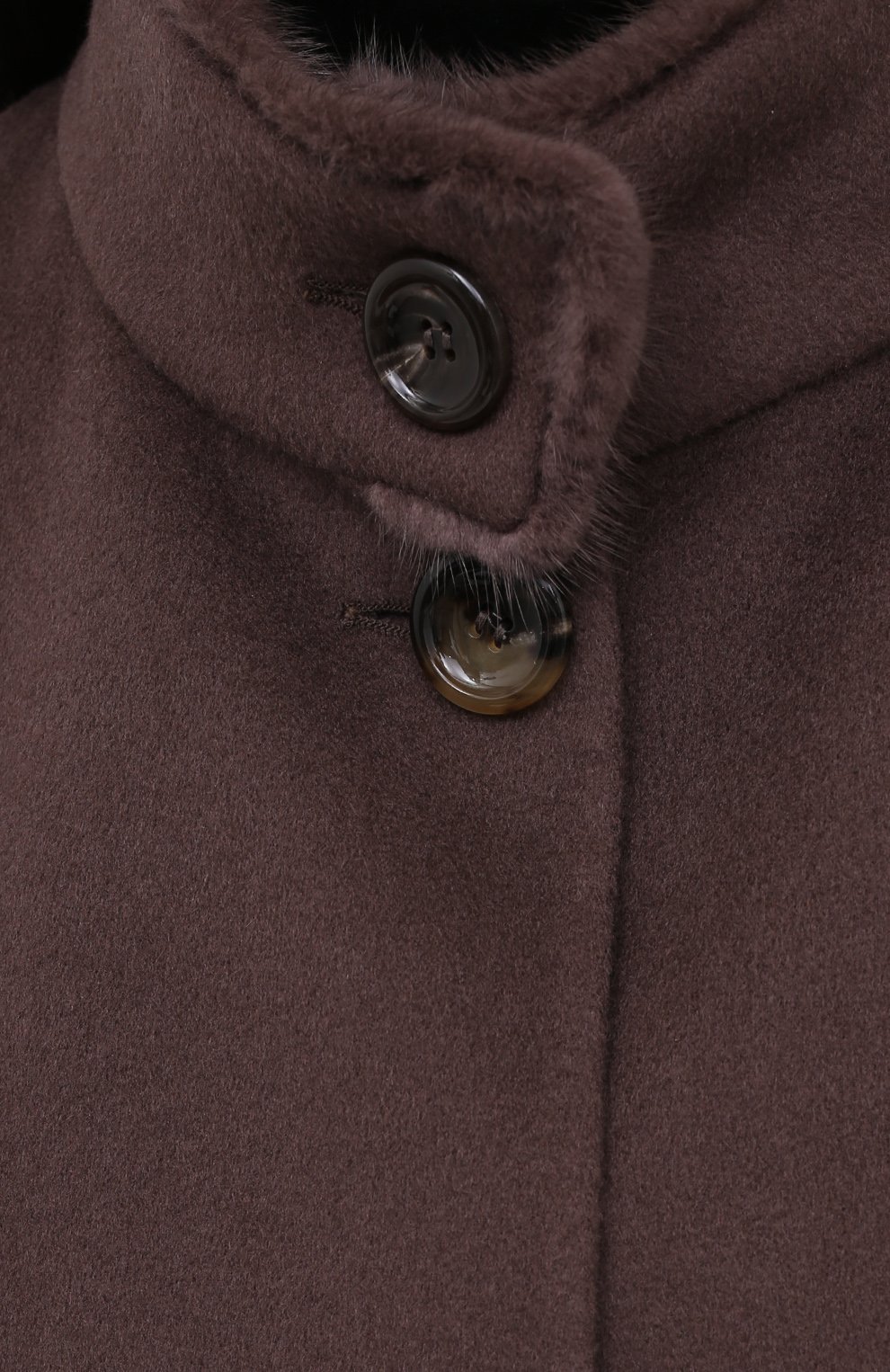 Женское пальто из шерсти и кашемира MANZONI24 коричневого цвета, арт. 20M701-DB1V/48-52 | Фото 5 (Материал внешний: Шерсть, Кашемир; Рукава: Длинные; Длина (верхняя одежда): До середины бедра; 1-2-бортные: Однобортные; Стили: Кэжуэл)