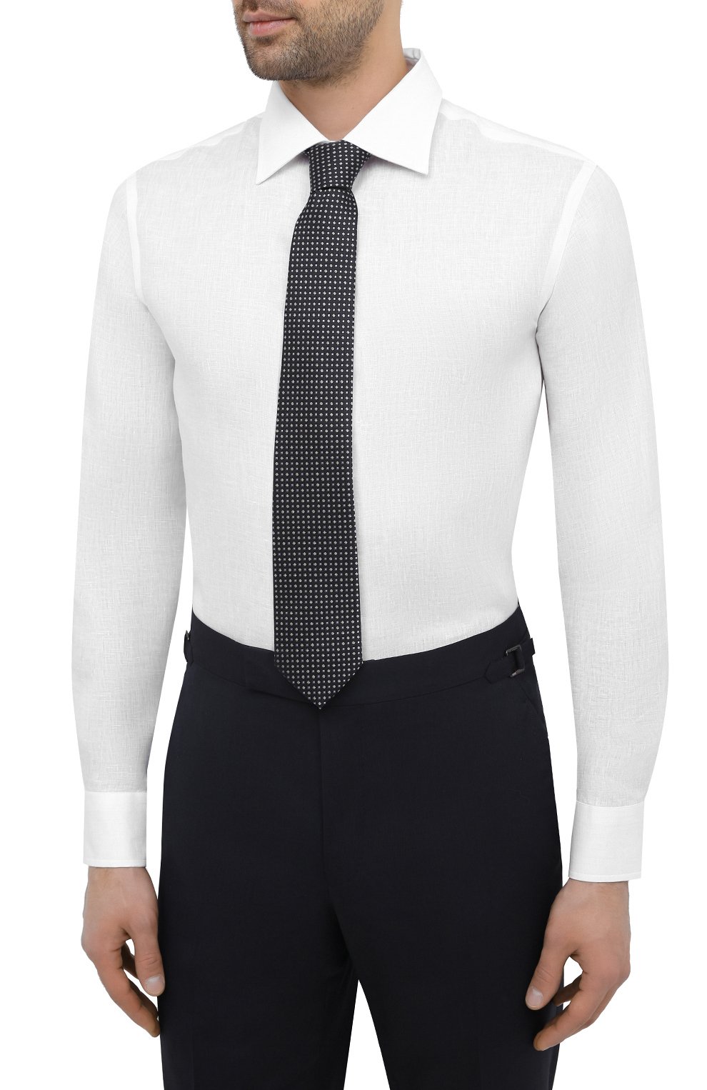 Мужская белая льняная рубашка GIORGIO ARMANI купить в интернет-магазинеЦУМ, арт. 8WGCCZMC/TZ256