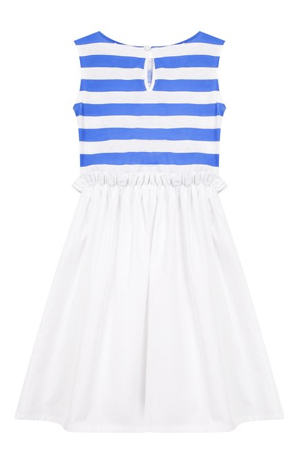 Детское хлопковое мини-платье STELLA JEAN KIDS белого цвета, арт. J/JF/AB40/0317/8A-14A | Фото 2 (Материал внешний: Хлопок; Рукава: Без рукавов, Короткие; Случай: Повседневный; Девочки Кросс-КТ: Платье-одежда; Принт: С принтом; Статус проверки: Проверена категория)