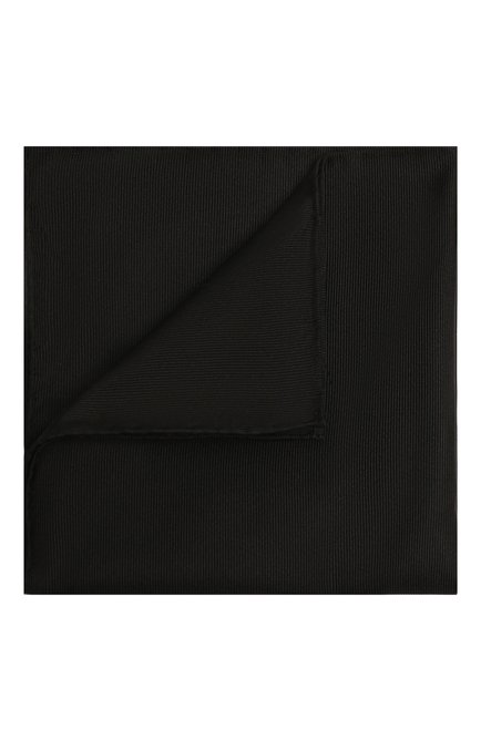 Мужской шелковый платок GIORGIO ARMANI черного цвета, арт. 360023/8P999 | Фото 1 (Материал: Текстиль, Шелк)