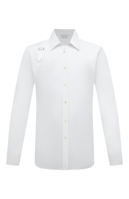 Мужская хлопковая рубашка ALEXANDER MCQUEEN белого цвета по цене 47850 руб., арт. 624753/QPN44 | Фото 1