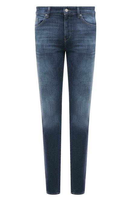 Мужские джинсы BOSS синего цвета, арт. 50509445 | Фото 1 (Материал сплава: Проставлено; Драгоценные камни: Проставлено; Материал внешний: Хлопок; Длина (брюки, джинсы): Стандартные)