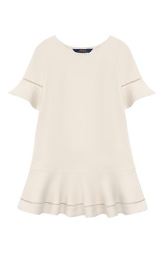 Детское хлопковое мини-платье POLO RALPH LAUREN бежевого цвета, арт. 311720098 | Фото 1 (Материал внутренний: Не назначено; Рукава: Короткие; Случай: Повседневный; Материал сплава: Проставлено; Материал внешний: Хлопок; Девочки Кросс-КТ: Платье-одежда; Драгоценные камни: Проставлено; Статус проверки: Проверена категория; Ростовка одежда: 4 года | 104 см)
