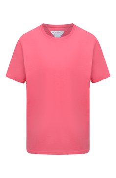 Женская хлопковая футболка BOTTEGA VENETA розового цвета, арт. 649060/VF1U0 | Фото 1 (Стили: Гламурный; Принт: Без принта; Рукава: Короткие; Длина (для топов): Стандартные; Материал внешний: Хлопок; Женское Кросс-КТ: Футболка-одежда)