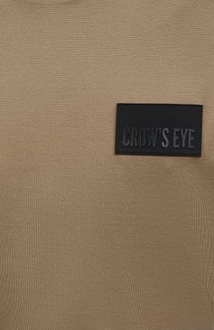 Мужская хлопковая футболка CROW’S EYE бежевого цвета, арт. LE 60 | Фото 5 (Принт: Без принта; Рукава: Короткие; Длина (для топов): Удлиненные; Мужское Кросс-КТ: Футболка-одежда; Материал внешний: Хлопок; Стили: Спорт-шик)