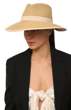 Женская шляпа ERIC JAVITS бежевого цвета, арт. 13820B0NE | Фото 2 (Материал: Текстиль, Пластик, Синтетический материал; Материал сплава: Проставлено; Нос: Не проставлено)