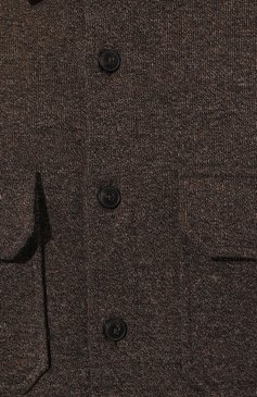 Мужская рубашка из хлопка и шерсти ANDREA CAMPAGNA коричневого цвета, арт. 15M502.NW00.CAMP. | Фото 5 (Манжеты: На пуговицах; Воротник: Кент; Материал внешний: Шерсть, Хлопок; Рукава: Длинные; Случай: Повседневный; Длина (для топов): Стандартные; Принт: С принтом; Материал сплава: Проставлено; Драгоценные камни: Проставлено; Стили: Кэжуэл)